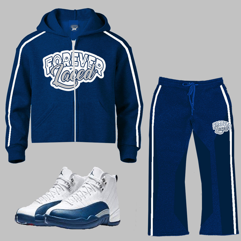 Forever Laced 2.0 Retro Zipped Hoodie Sweatsuit - French Blue