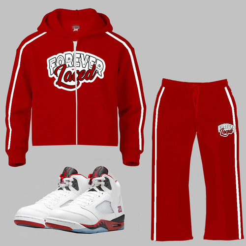 Forever Laced 2.0 Retro Zipped Hooded Sweatsuit - Black Tongue