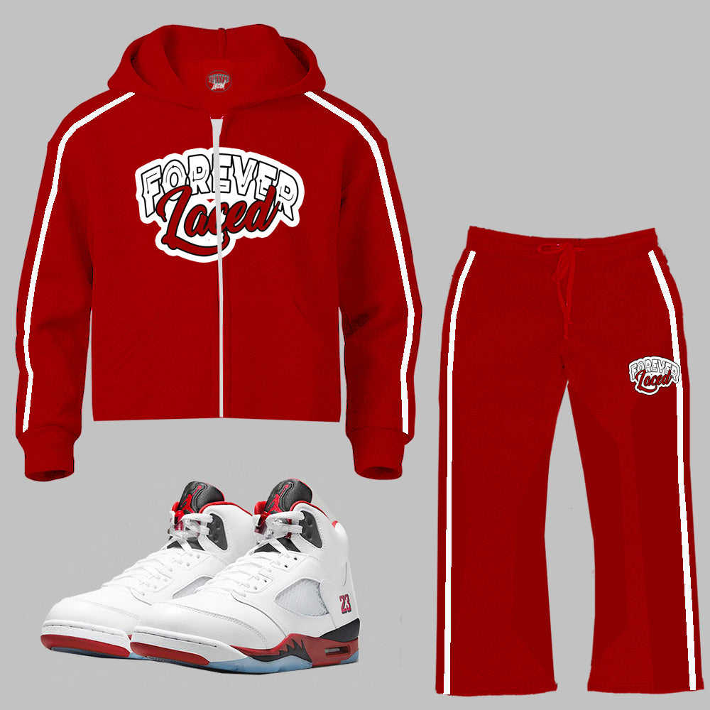 Forever Laced 2.0 Retro Zipped Hooded Sweatsuit - Black Tongue