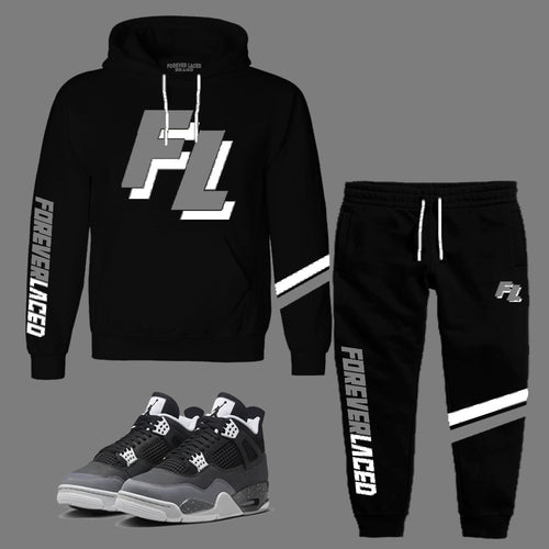 Forever Laced FL Varsity Hooded Sweatsuit to match Retro Jordan 4 Fear