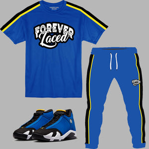 Forever Laced Outfit to match Retro Jordan 14 Laney sneakers