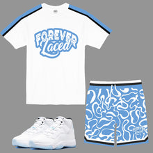 Load image into Gallery viewer, Forever Laced Retro Short Set to match Retro Jordan 11 Legend Blue sneakers