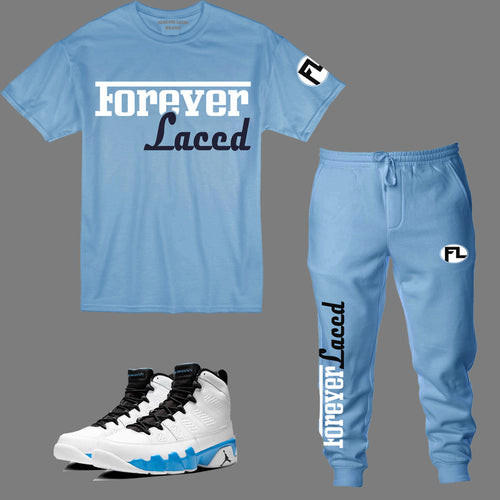 Forever Laced Racer Outfit to match Retro Jordan 9 Powder Blue