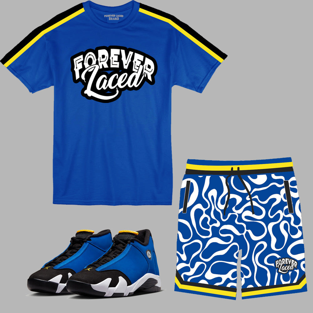 Forever Laced Short Set to match Retro Jordan 14 Laney sneakers