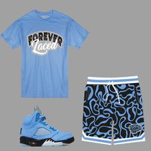 Load image into Gallery viewer, Forever Laced 3 Short Set to match Retro Jordan 5 SE UNC sneakers