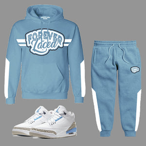 Forever Laced Hooded Sweatsuit to match Retro Jordan 3 UNC - In Stock