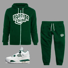 Load image into Gallery viewer, Forever Laced Zipped Hoodie Sweatsuit to match Retro Jordan 4 Oxidized Green sneakers