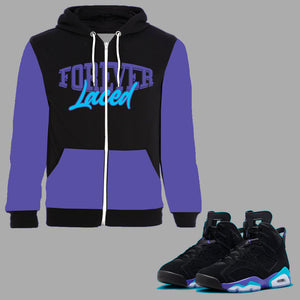 Forever Laced Hoodie to match Retro Jordan 6 Aqua sneakers