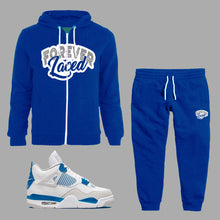 Load image into Gallery viewer, Forever Laced Hoodie Sweatsuit to match Retro Jordan 4 Military Blue sneakers