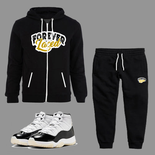 Forever Laced Zipped Hooded Sweatsuit to match Retro Jordan 11 Gratitude aka DMP sneakers