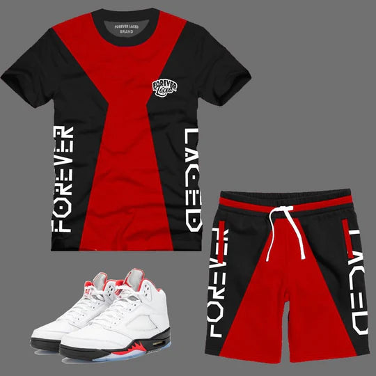 Forever Laced Fire Red Short Set