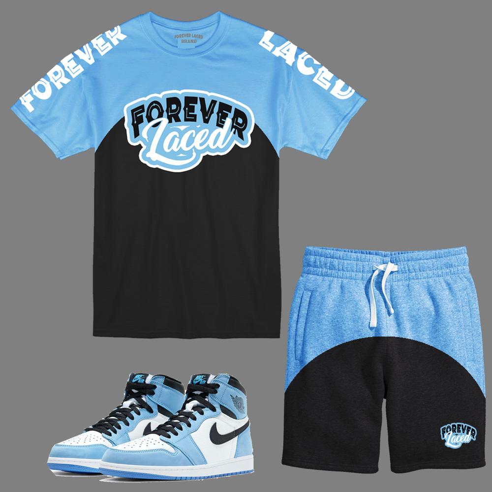 Forever Laced Short Set to match Retro Jordan 1 University Blue