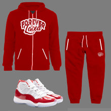 Load image into Gallery viewer, Forever Laced Zipped Hoodie Sweatsuit to match Retro Jordan 11 Cherry sneakers