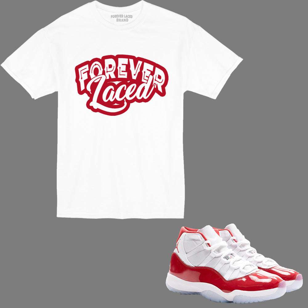 Forever Laced T-Shirt 1 to match Retro Jordan 11 Cherry sneakers