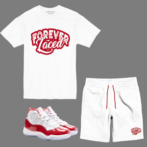 Forever Laced 1 Short Set to match Retro Jordan 11 Cherry sneakers