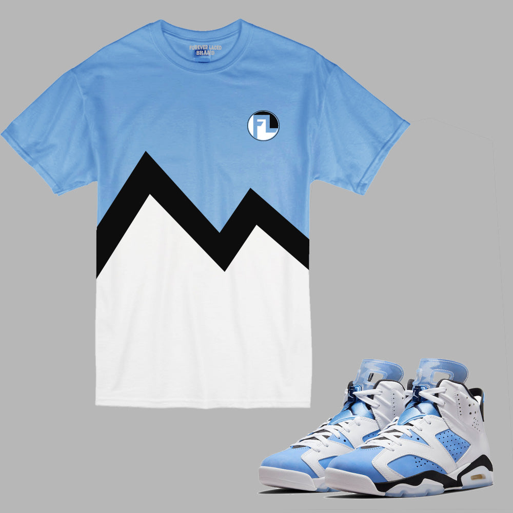 Forever Laced FL T-Shirt to match Retro Jordan 6 UNC sneakers