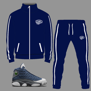 Forever Laced Tracksuit to match Retro Jordan 13 Flint sneakers