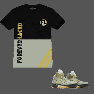 Forever Laced FL T-Shirt to match Retro Jordan 5 Jade Horizon sneakers