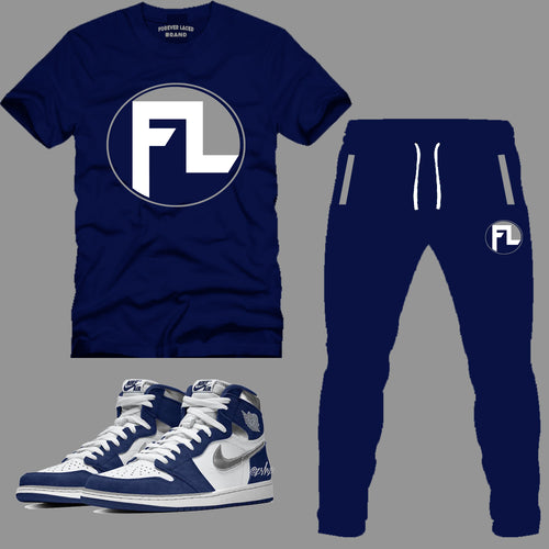 Forever Laced FL T-Shirt Set to match Retro Jordan 1 Midnight Navy