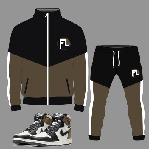 Forever Laced FL Tracksuit to match the Retro Jordan 1 Mocha sneakers
