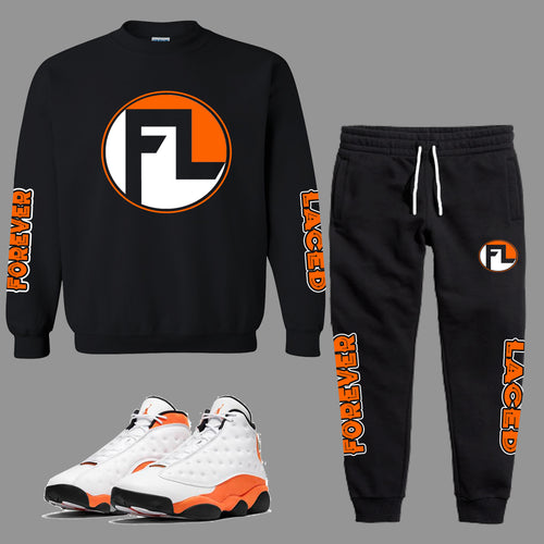 Forever Laced FL Crewneck Sweatsuit to match Retro Jordan 13 Starfish