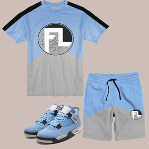 Forever Laced FL Short Set to match Retro Jordan 4 University Blue