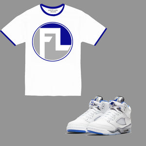 Forever Laced FL T-Shirt to match the Retro Jordan 5 Stealth sneakers