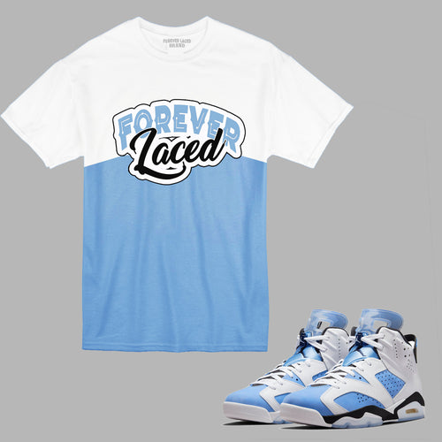 Forever Laced HH T-Shirt to match Retro Jordan 6 UNC sneakers