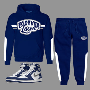 Forever Laced Hooded Sweatsuit to match the Retro Jordan 1 Midnight Navy