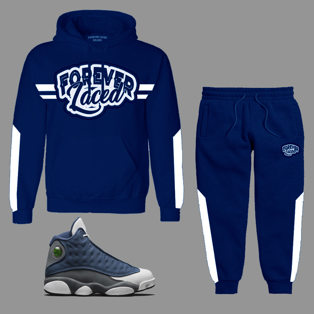 Forever Laced Hooded Sweatsuit to match the Retro Jordan 13 Flint sneakers