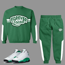 Load image into Gallery viewer, Forever Laced Crewneck Sweatsuit to match the Retro Jordan 13 Lucky Green