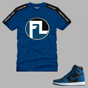 Forever Laced FL 1 T-Shirt to match Retro Jordan 1 Dark Marina Blue
