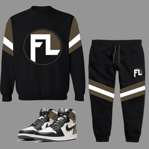 Forever Laced Crewneck Sweatsuit to match Retro Jordan 1 Mocha sneakers