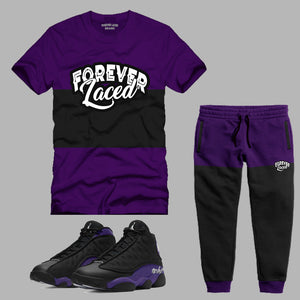 Forever Laced Outfit 1 to match Retro Jordan 13 Purple Court