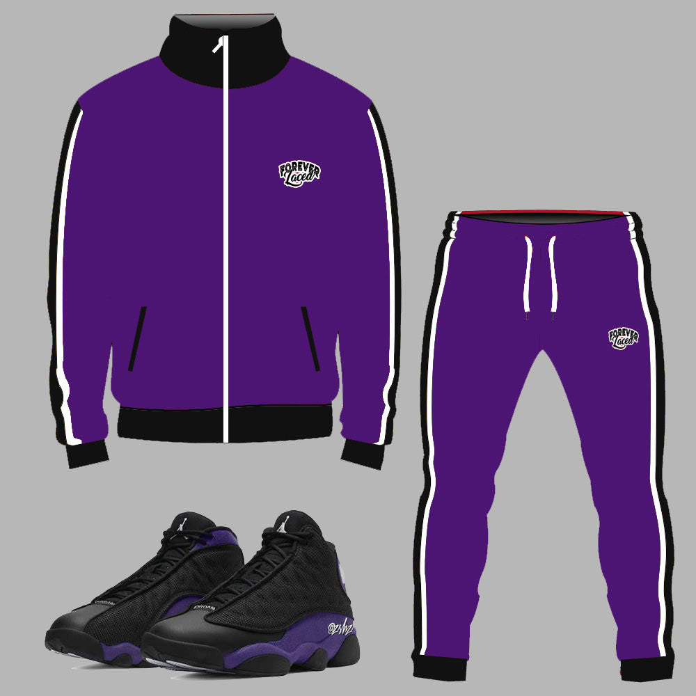 Forever Laced Tracksuit 1 to match Retro Jordan 13 Purple Court