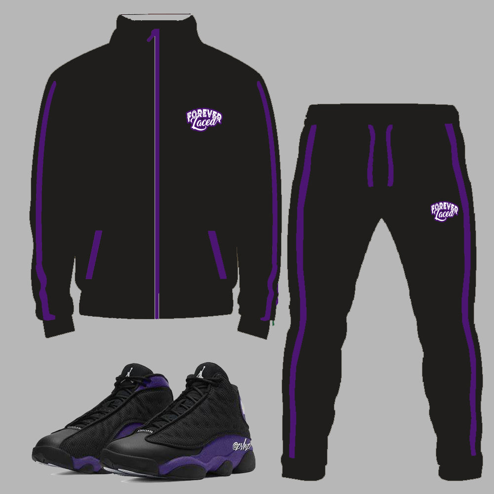 Forever Laced Short Set to match Jordan 13 Purple Court sneakers – SGC