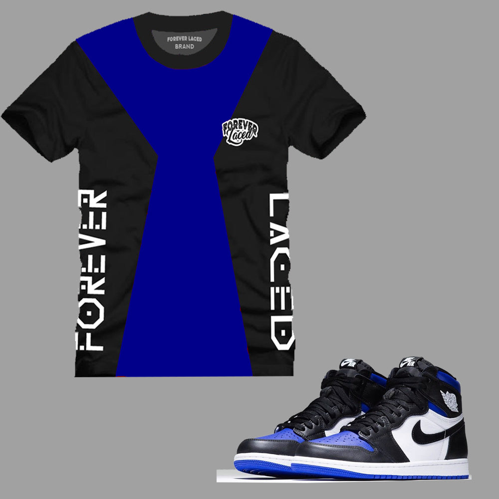Forever Laced Tecmo T-Shirt to match the Retro Jordan 1 Royal Toe