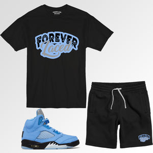 Forever Laced 1 Short Set to match Retro Jordan 5 SE UNC sneakers