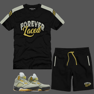 Forever Laced Short Set to match Retro Jordan 5 Jade Horizon sneakers