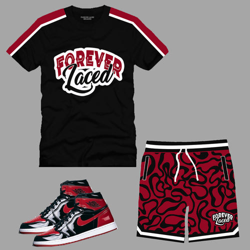 Forever Laced Short Set to match Retro Jordan 1 OG Bred Patent