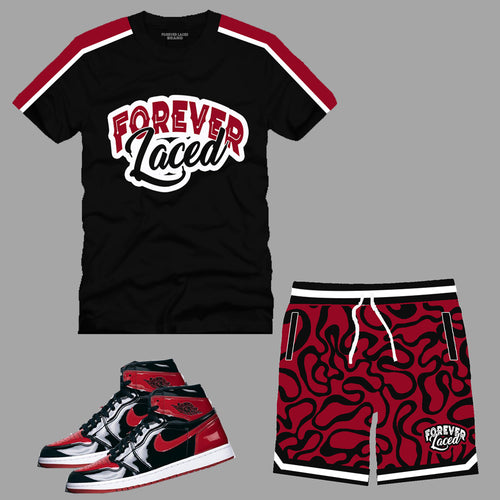 Forever Laced Youth Short Set to match Retro Jordan 1 OG Bred Patent