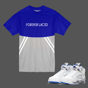 Forever Laced Active T-Shirt to match Retro Jordan 5 Stealth sneakers