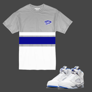 Forever Laced Sporty T-Shirt to match the Retro Jordan 5 Stealth sneakers