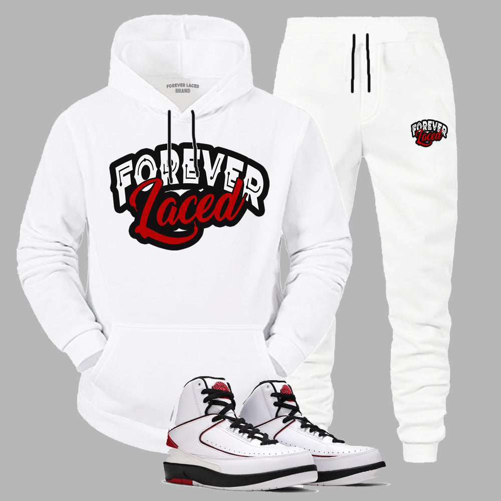 Forever Laced Hoodie Sweatsuit to match Retro Jordan 2 OG Chicago sneakers