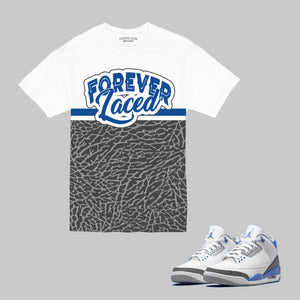 Forever Laced T-Shirt to match Retro Jordan 3 Racer Blue