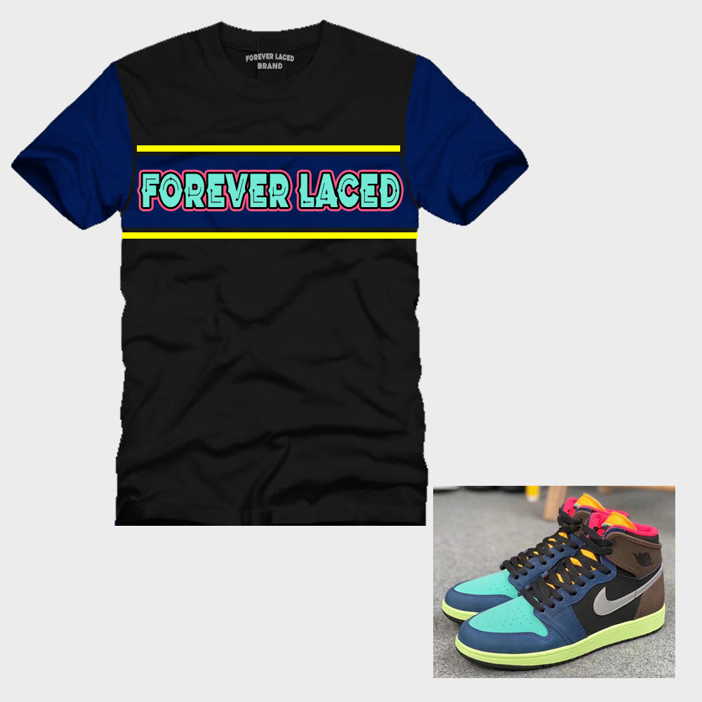 Forever Laced Tecmo T-Shirt to match Retro Jordan 1 Bio Hack sneakers