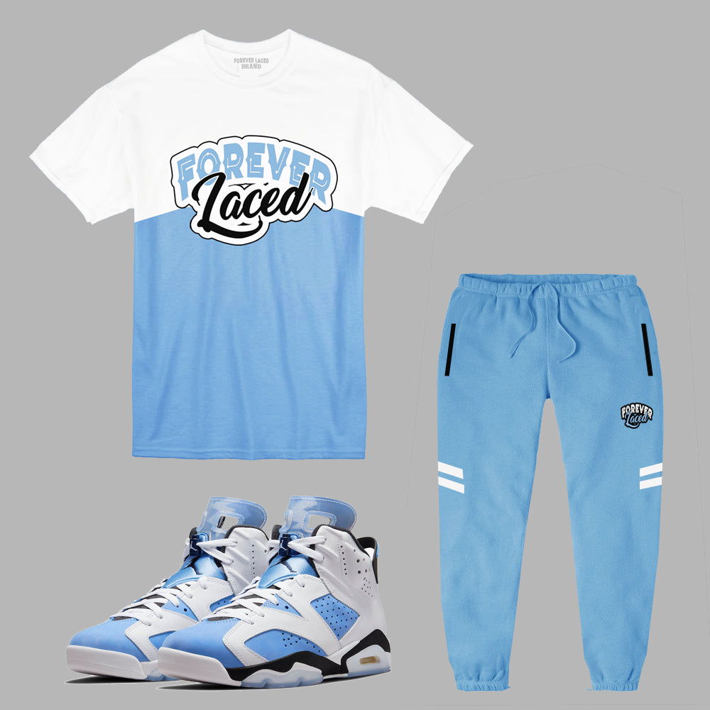 Forever Laced Outfit 3 to match Retro Jordan 6 UNC sneakers – FLB