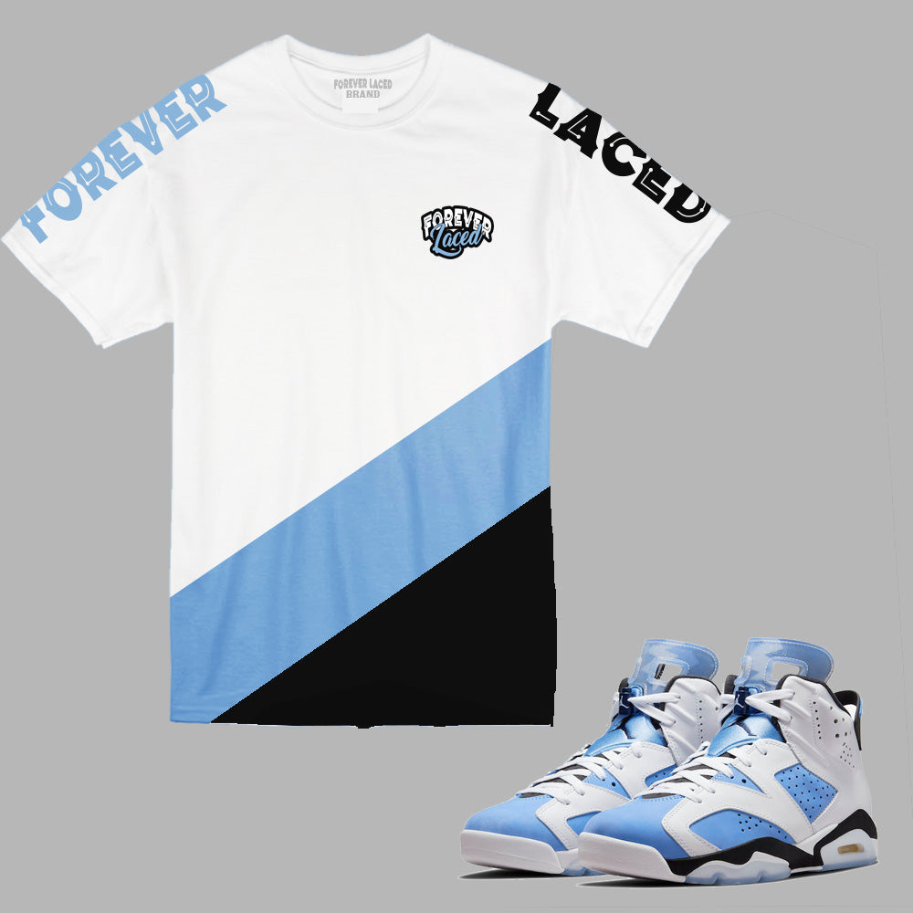 Forever Laced CB T-Shirt to match the Retro Jordan 6 UNC sneakers