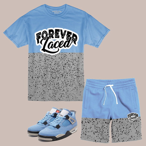 Forever Laced PB Short Set to match the Retro Jordan 4 University Blue