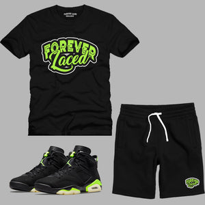 Forever Laced Short Set to match Retro Jordan 6 Electric Green